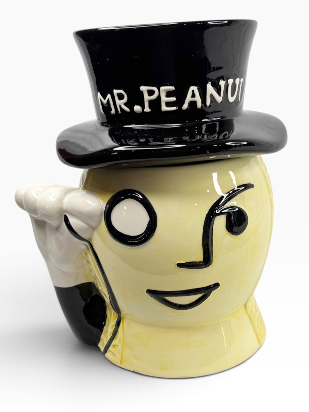 Planters Mr. Peanut Yellow With Removable Black Top Hat Cookie Candy Treat Jar